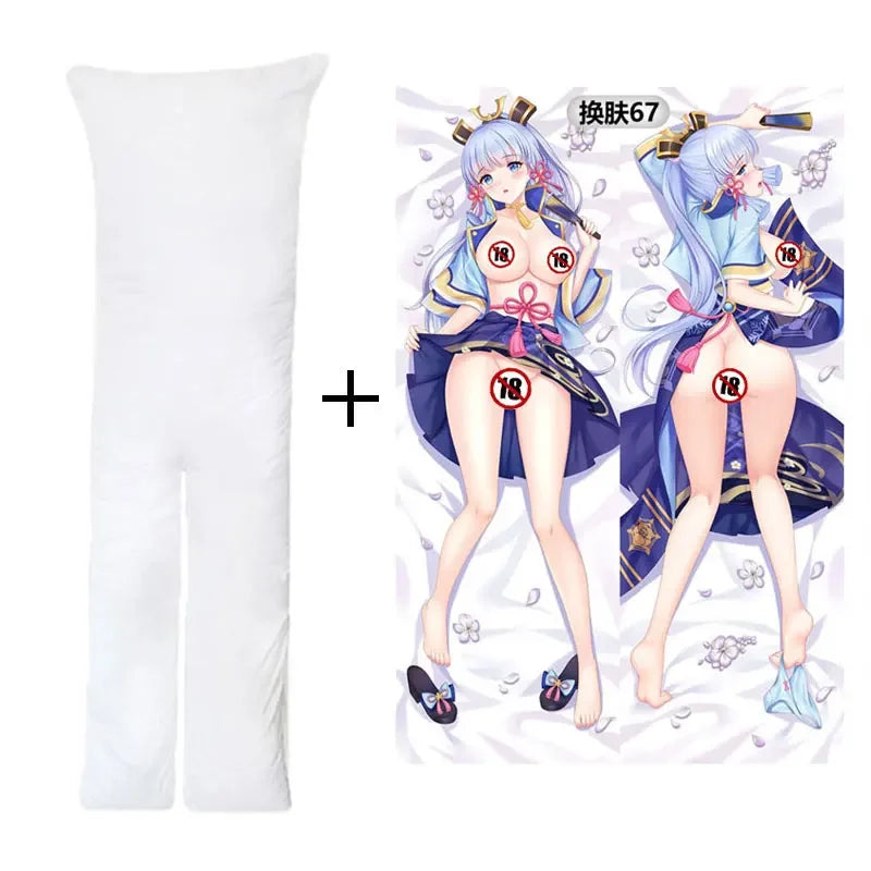 Custom Design Dakimakura Cotton Filled Anime Waifu Sexy Girl Body Pillow Split Leg with Hole for Onahole Genshin Hutao