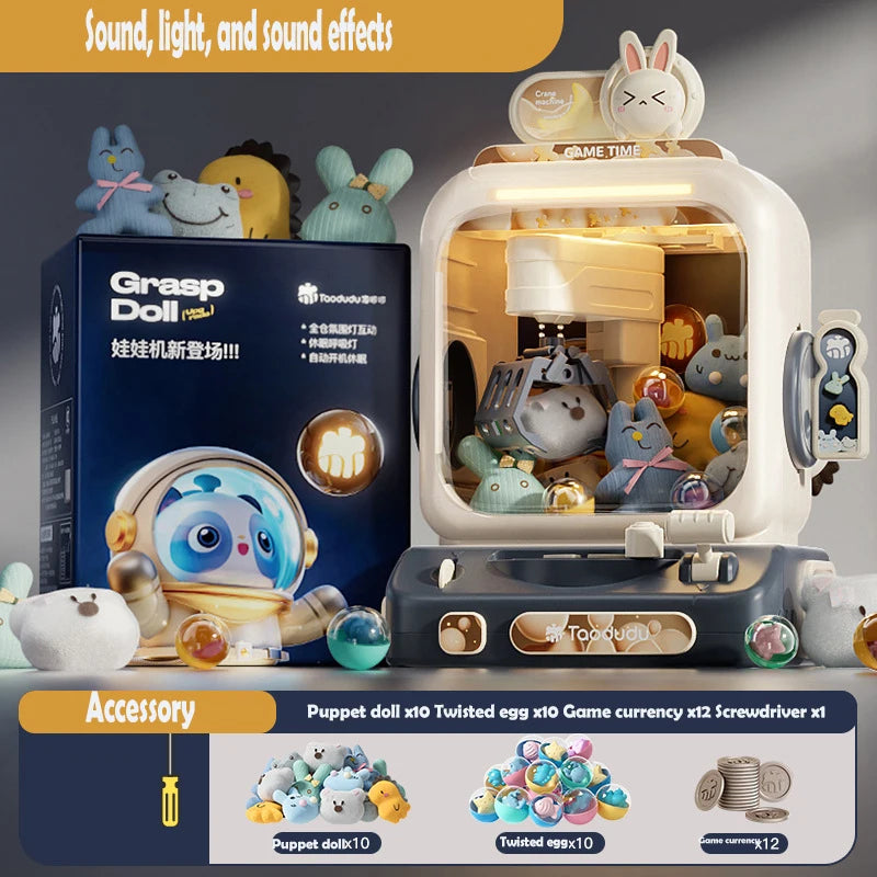 Big Size Doll Machine Kids Coin Operated Play Game Mini Claw Catch Toy Crane Machines Music Doll Children Xmas Gifts Toys