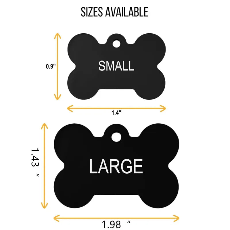 Personalized Pet ID Tag for Dogs & Cats - Deep Engraved Aluminum Collar Nameplate with Free Engraving |  Address, Number