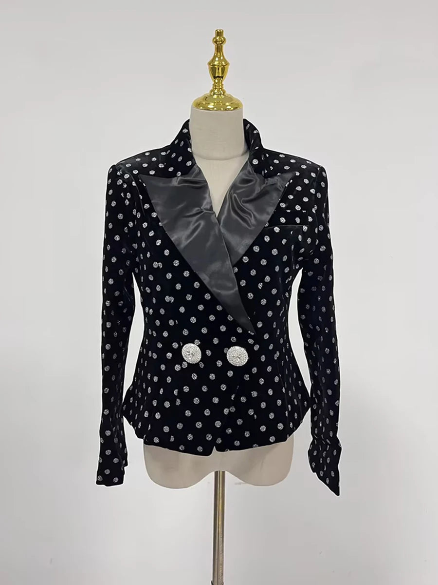 Blazer pour femmes col cranté manches longues