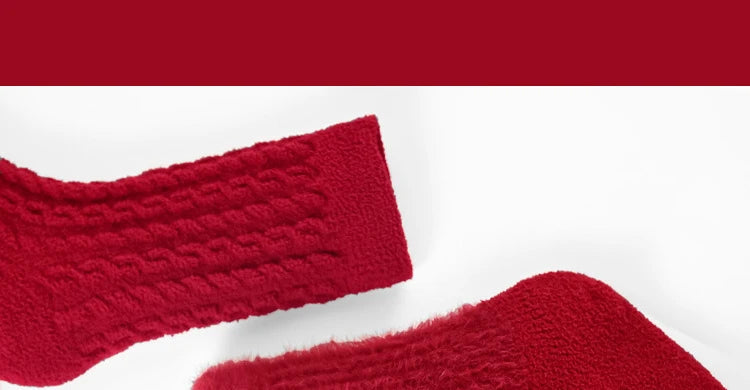 Red New Year Socks Newborn Baby Kids Soft Solid Thickened Velvet Toddler Mid Socks Girls Infant Boys Cute Boneless Socks 0-12Y