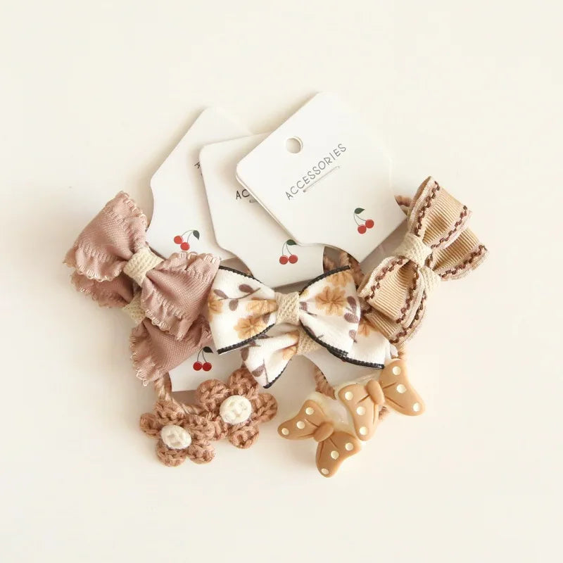 Elastic Hair Bow for Children, Children's Headwear, Hair Accessories for Girls, Cute Hair ties, Lovely Hair Rope, 10Pcs per Lot