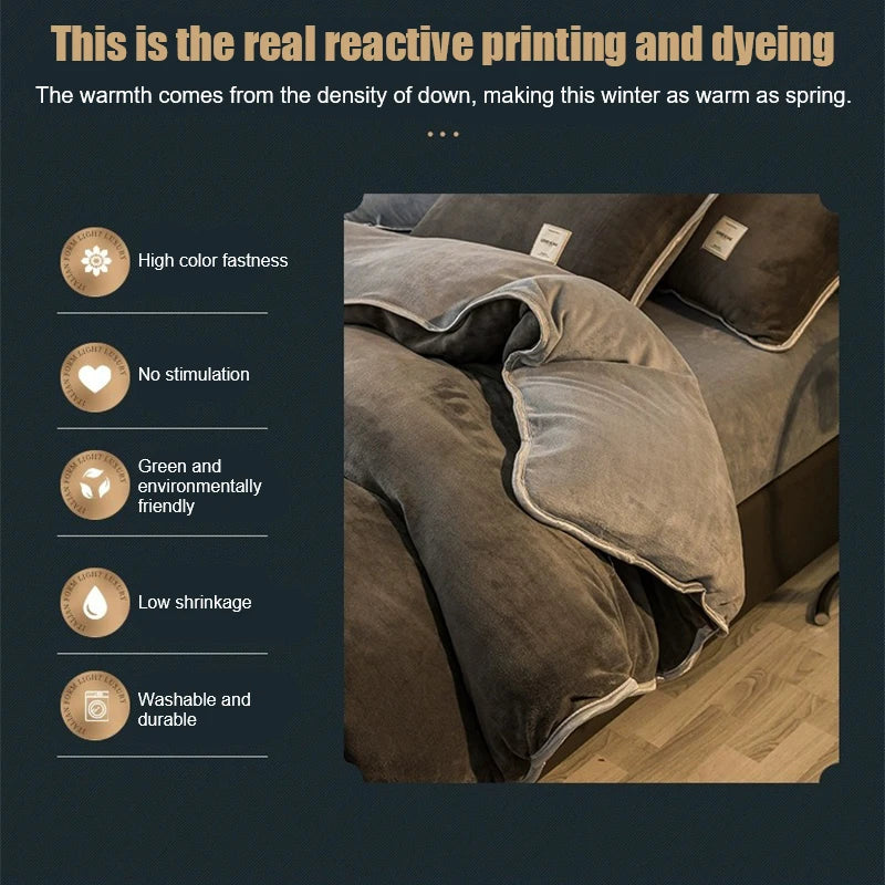 Winter New Coral Velvet Warm Quilt  Cover Soft Plush Quilt Cover Flannel Duvet Cover Bedding Home housse de couette 이불커버