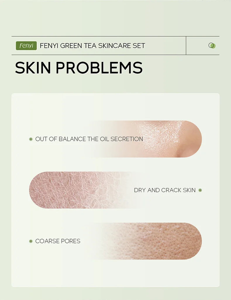 19pcs Gift Box Kit Green Tea Skin Rejuvenation Face Essence Korean Face Cream Fade Dark Circles Eye Cream Skin Care Products