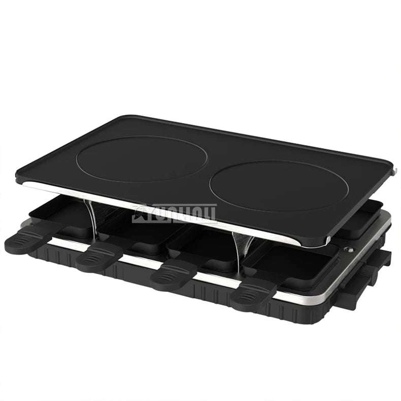 Double Layers Grill Household Electric Griddle Smokeless Non-stick Barbecue Pan Multifunctional Baking Pan