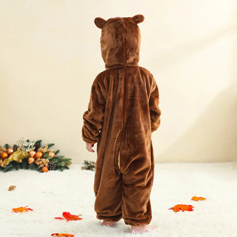 Winter Baby Rompers Baby Pijamas Halloween Ghost Bat Shark Deer Animal Cartoon Hooded Jumpsuits Cosplay Costume Boys Girl Pajama