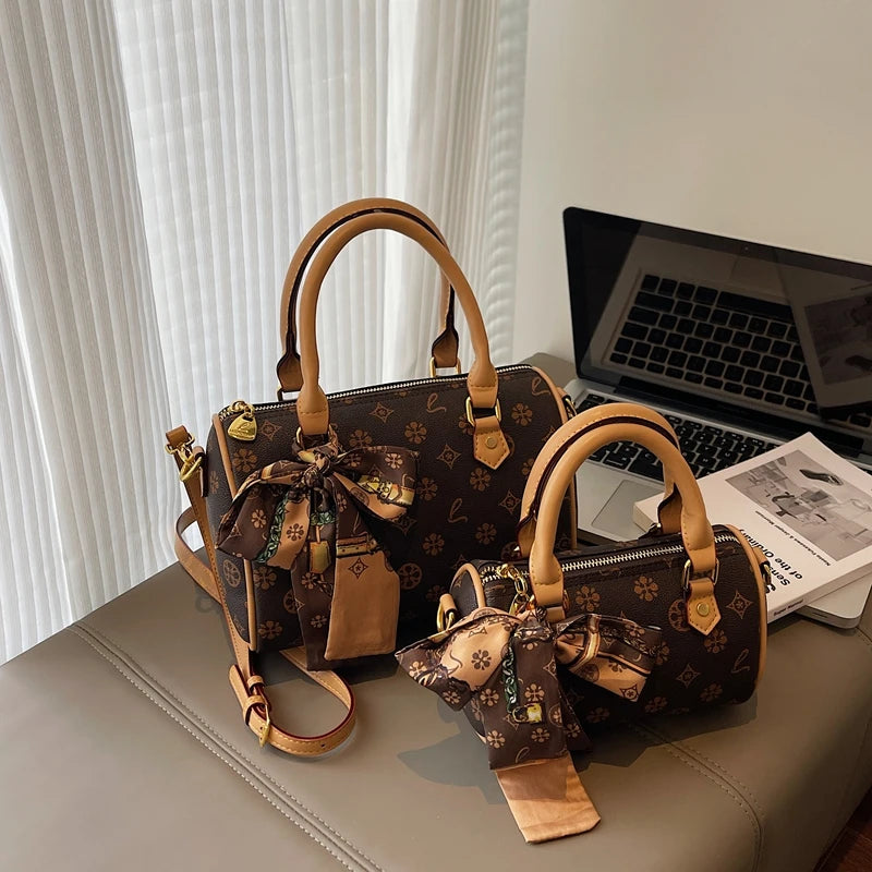 Stylish Simple Solid Color Crossbody Bag For Women With High-End Leather Design Trendy Letter Logo And Spacious Commuter