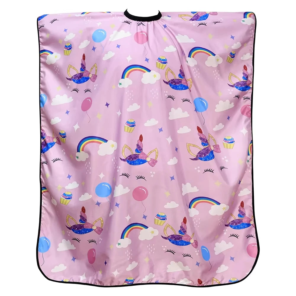 Children's Cute Cartoon Hairdressing Cape Hair Cut Styling Gown Barbershop Haircut Cape Hairdresser Cloth for Kids