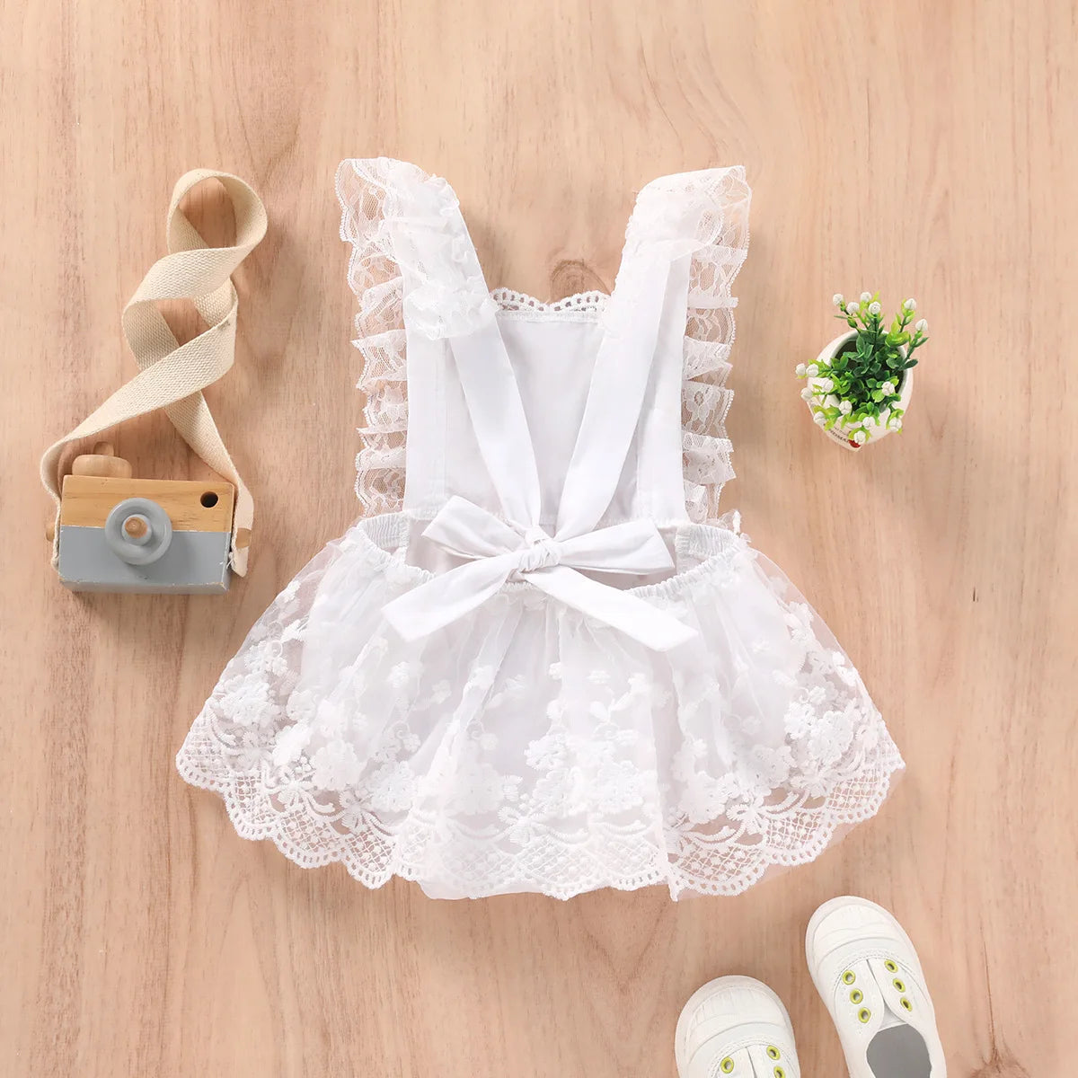 Kids' Dress Summer infant Girl Baby Lace Flutter Sleeve Uniform Dress toddler Baby Princess Crawling Clothing newborn clothes