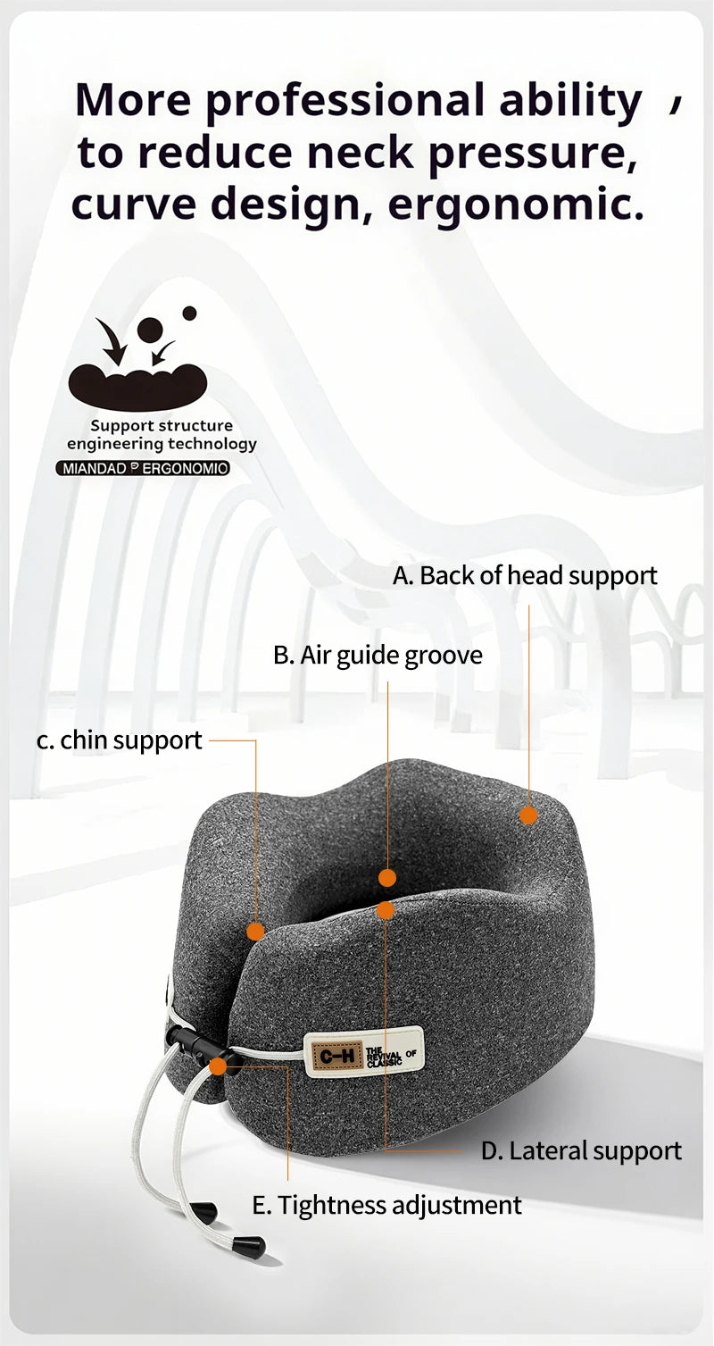 Memory Foam U-Shaped Pillow Travel Neck Support Sleeping Pillow Shoulder Rest U-Cushion Airplane Trip Neck Pillow