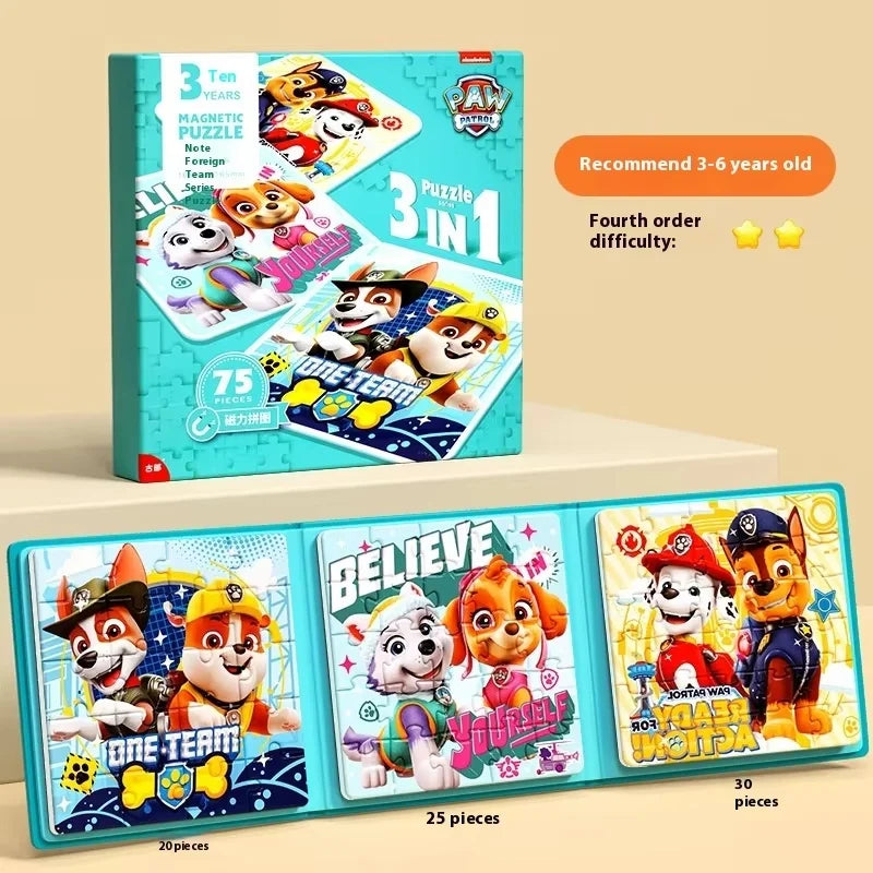 Paw Patrol Magnetic Puzzle For Children Aged Magnetic Puzzle Toys For Boys And Girls Intellectual Birthday Gifts Magnetic Toys