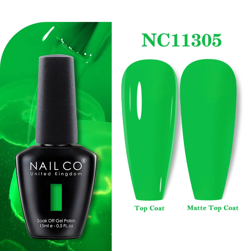 NAILCO Vernis Semi Permanent UV Gel Nail Polish Black White Color Nails Art Manicure TOP BASE Varnish Hybrid Nail Professionals