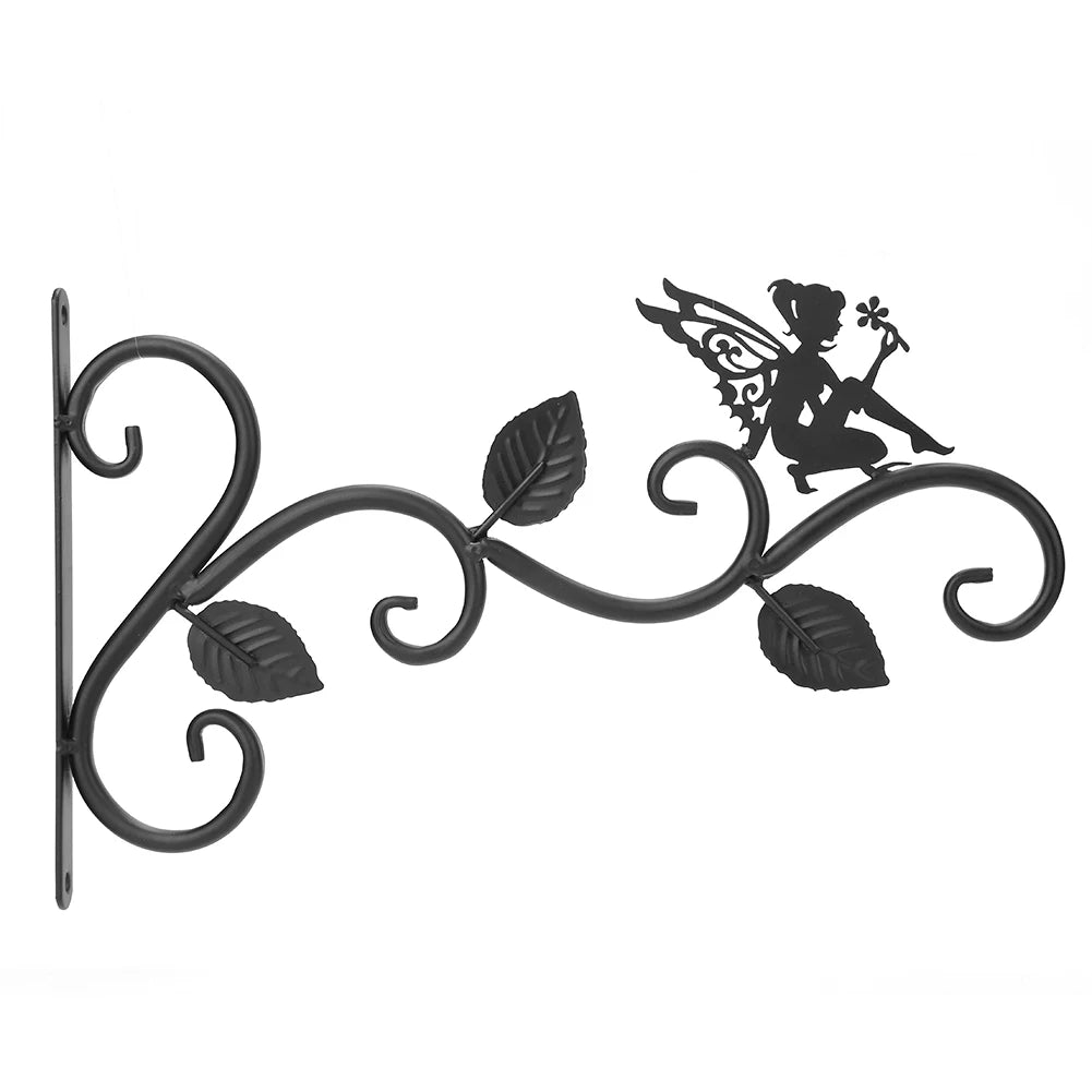 11.8inch Hanging Plant Bracket Iron Decorative Wall Hanger Hooks Black Iron Plant Hanger Bracket for Flower Baskets Wind Chimes