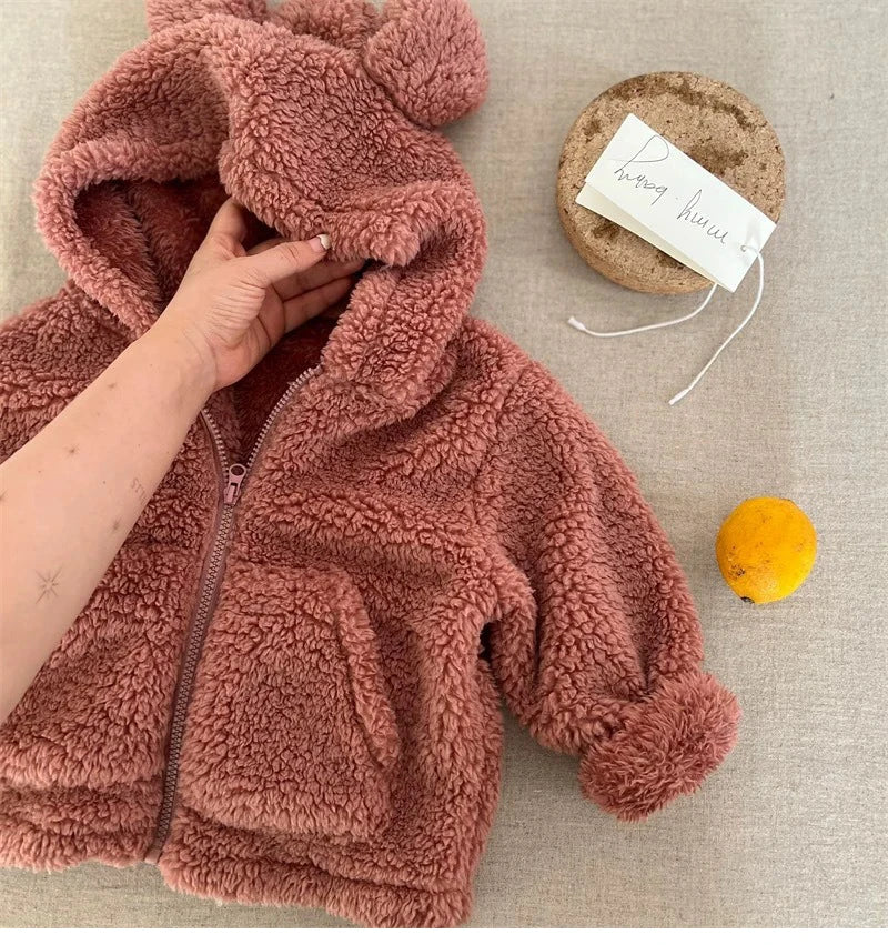 Ircomll New Children Outerwear Baby Long Sleeve Plus Velvet Thick Coat Infant Girl Casual Jacket Toddler Boy Warm Fleece Tops