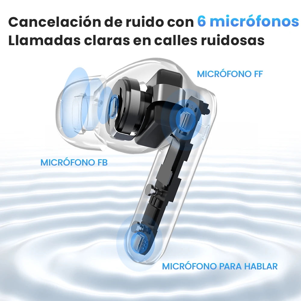 HAYLOU Mori Pro Bluetooth 5.4 Earphones -43dB ANC Active Noise Cancellation Earbuds 6 Mic Wireless Headphones 35H Battery Life