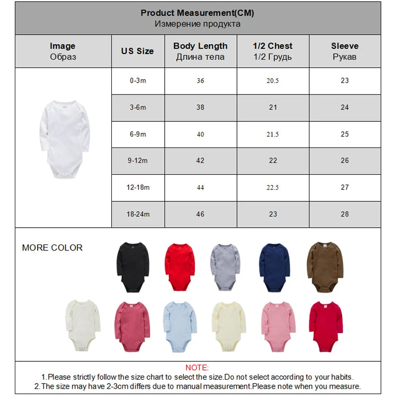 Honeyzone 3PCS Light Blue Unisex Baby Bodysuit Set Long Sleeve Pure Cotton Infant Newborn Clothes Comfortable Soft Baby Jumpsuit