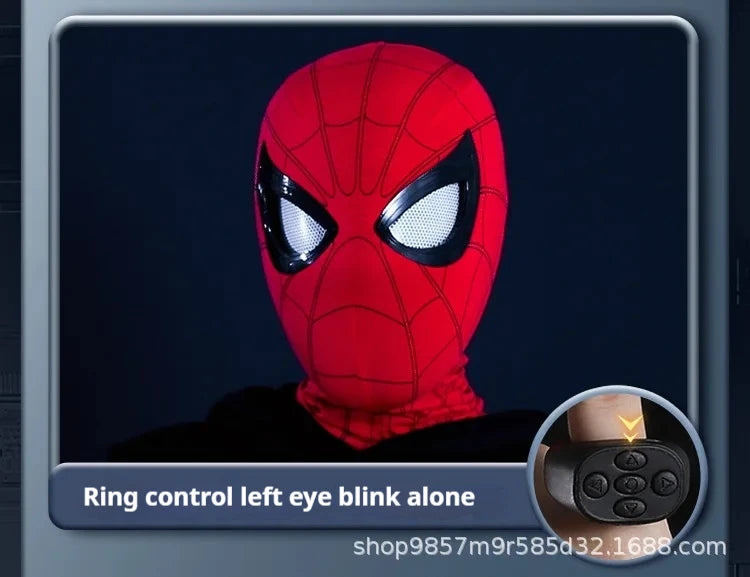 Marvel Mascara Miles Spiderman Headgear Cosplay Moving Eyes Electronic Mask Spider Man 1:1 Remote Control Toys For Adults Gift
