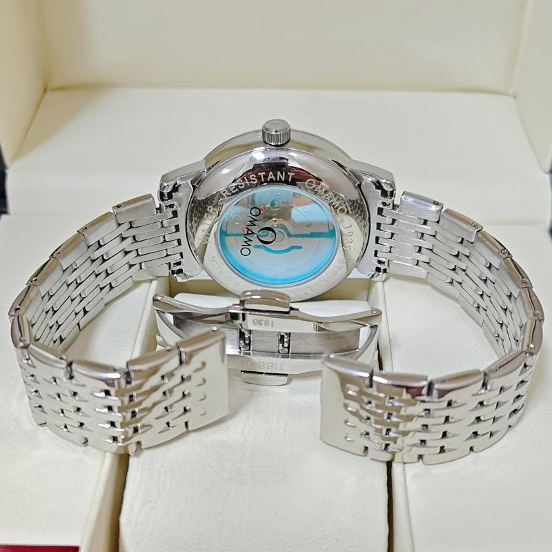 Top Luxury Business Men's Quartz Watch, Hollow Design, Stainless Steel Strap, Fashionable Business Casual Versatile Stylish Trendy Men's Watch, First Choice for Gift Giving, Brand-Name Watch