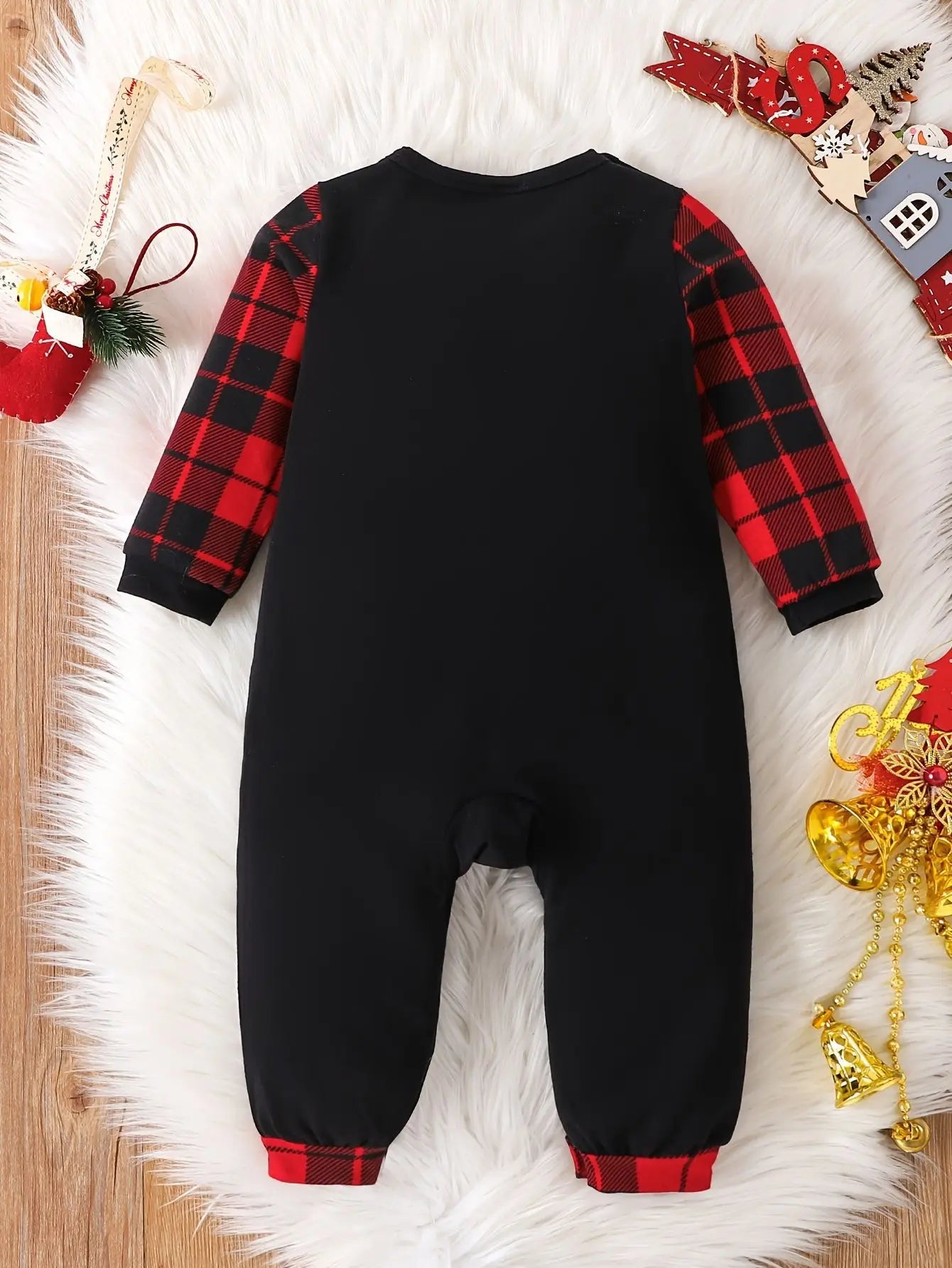 Prowow Baby Christmas Clothes 2025 Cartoon Pattern Green Romper Xmas Jumpsuit For Kids Newborn New Year Baby Costume Boy Girls
