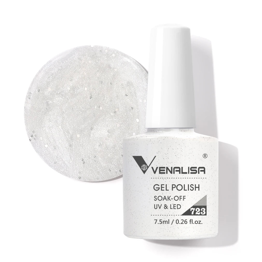 VENALISA Nail Gel Polish Full Coverage Holographic Camouflage Nail Varnish Manicure Lacquer Polish Soak Off UV LED Lacquer 7.5ML