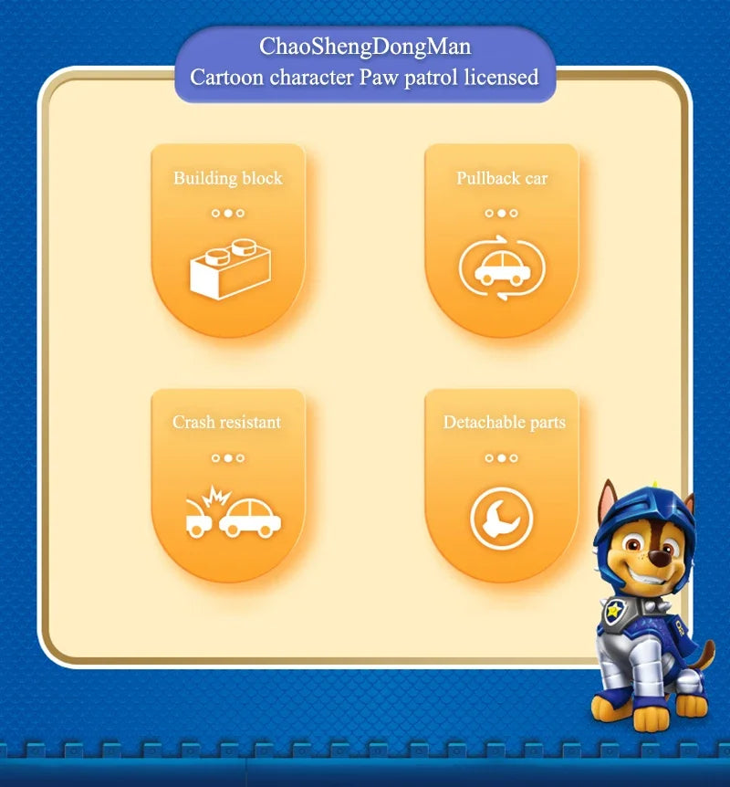 Paw Patrol Building Blocks Toys Rescue Knight Series Pullback Car Watchtower Rescue Base Command Center Lookout Tower Kids Gifts