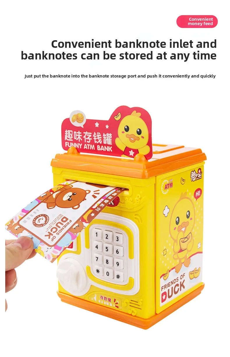 Children's Smart Mini Piggy Bank Voice Fingerprint Password Piggy Bank Boys and Girls Play House Toys