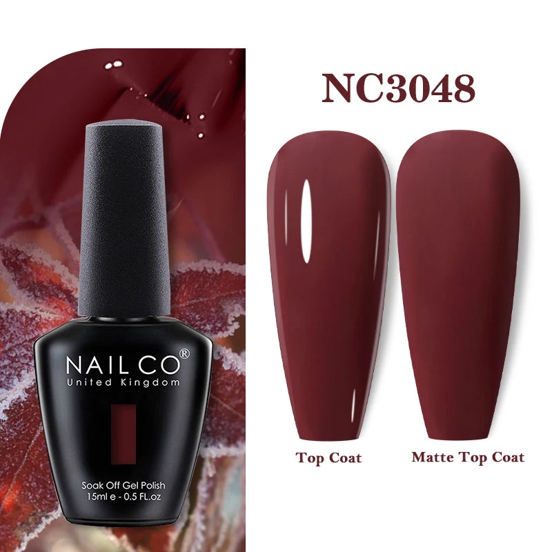 NAILCO Vernis Semi Permanent UV Gel Nail Polish Black White Color Nails Art Manicure TOP BASE Varnish Hybrid Nail Professionals