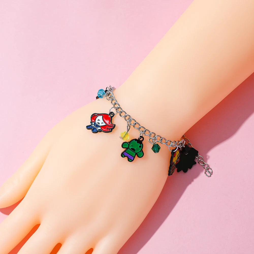 European and American Film Marvel Superhero Series Metal Enamel Pendant Bracelet Gothic Creative Personality Gift