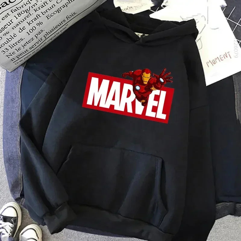 Daily Marvel Printed Men Hoodies Cartoon Hipster Spiderman Creative Fashion Graphic Trendy Autumn Winter Male Sweatshirts