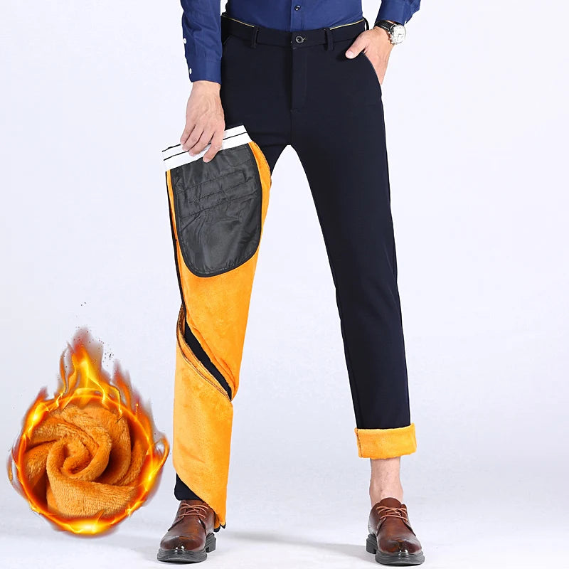Pantalon chaud droit slim épaissi collection hiver 2025
