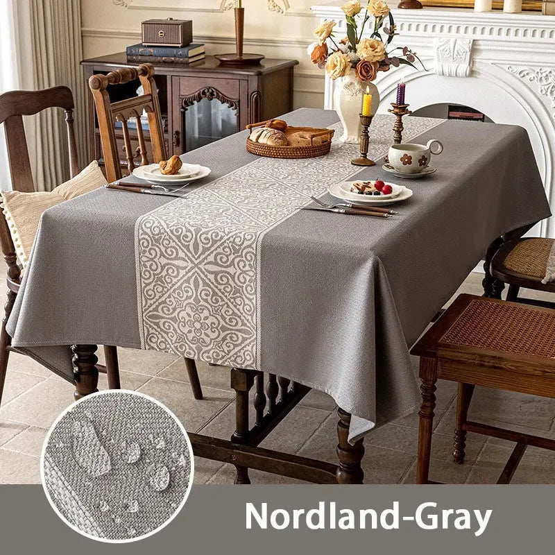 Cotton Blend Waterproof Tablecloth  Anti-oil Table Cover, Party Family Dinner Tablecloth for Kitchen Restaurant Wedding