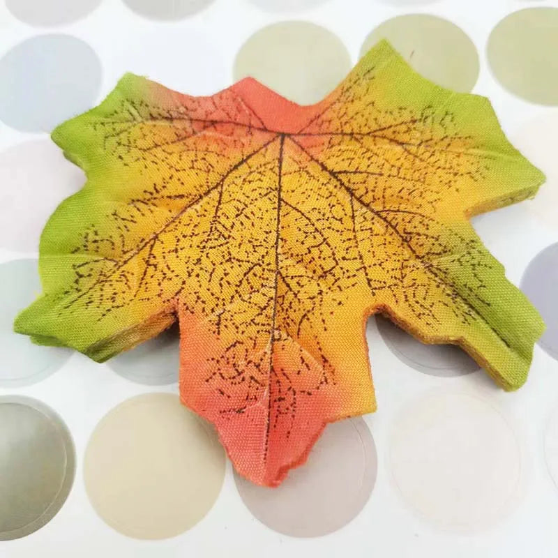 Yannew 500pcs Artificial Fall Maple Leaves Silk Leaf for Craft DIY Thanksgiving Wedding Party Decoration Autumn Home Table Decor