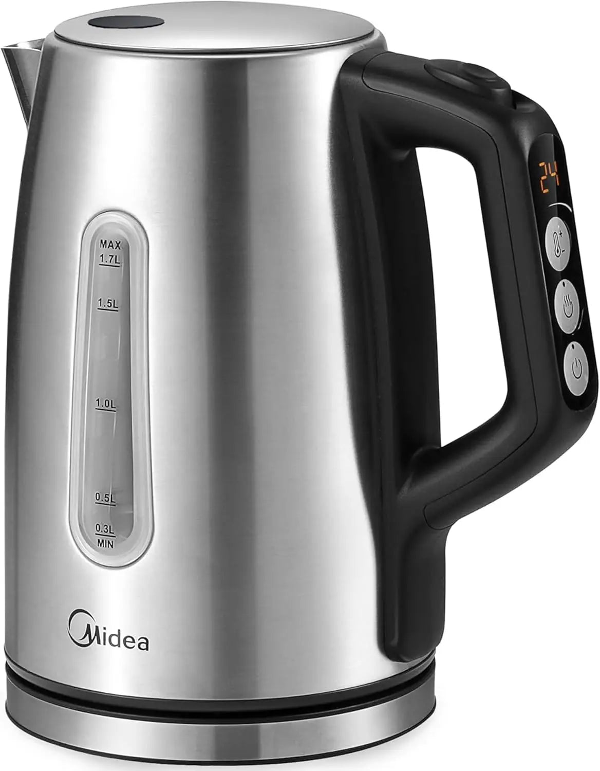Midea Kettle with Temperature Setting (40, 60, 70, 80, 90, 100 Degree C), Stainless Steel 1.7 Litres, MKE17H1ASS-S