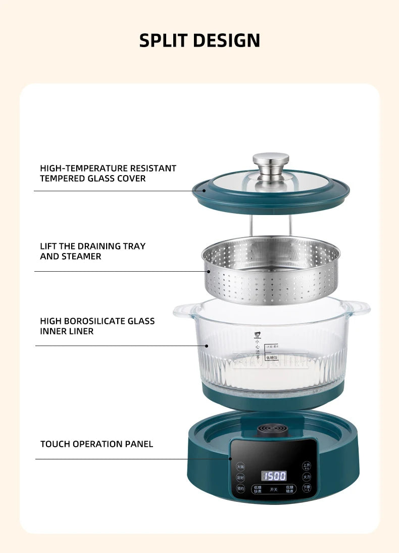 3L  Rice Soup Separation Lifting Electric Hot Pot Sugar-controlled Rice Cooker Household Intelligent Health Pot