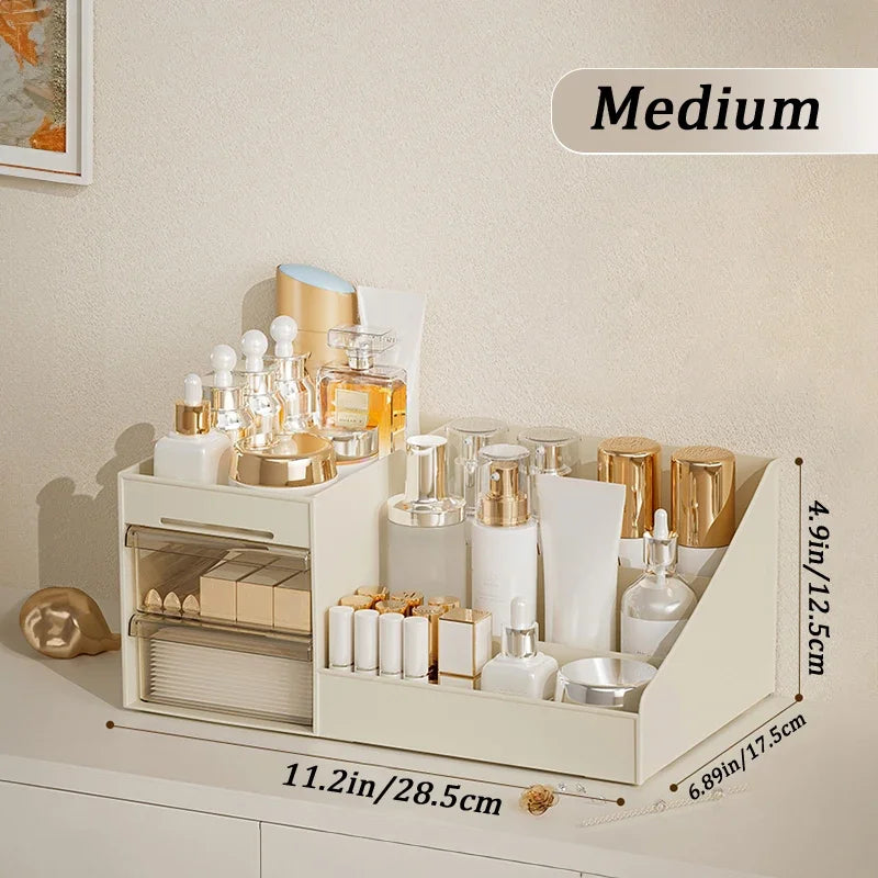 1PC Clear Cosmetic Organizer with Drawer Countertop Storage for Cosmetics Lotion Lipstick Ideal for Dressers Bathrooms