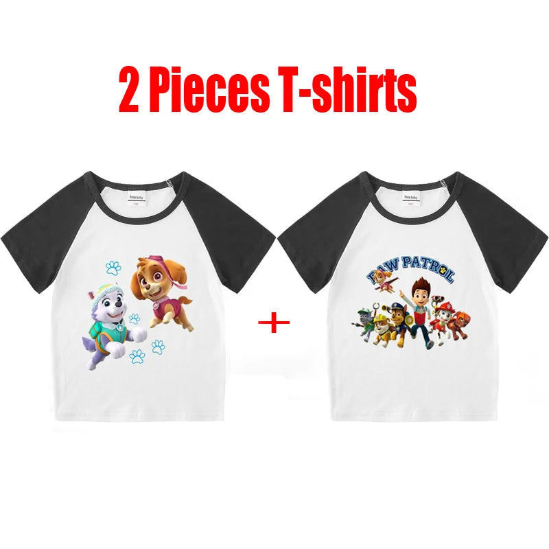 Children's PAW Patrol T-Shirt Kids Clothes Boys Girls Summer Cartoon Tops Short Sleeve Clothes 100% Cotton Baby Clothing