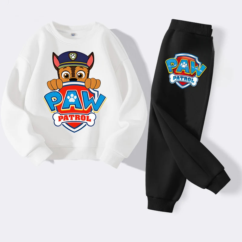 PAW Patrol Cartoon Printed Boys Sweatshirts Sets Children's Casual Pullovers Pants 2 Piece Kids Tracksuits Sport Suits