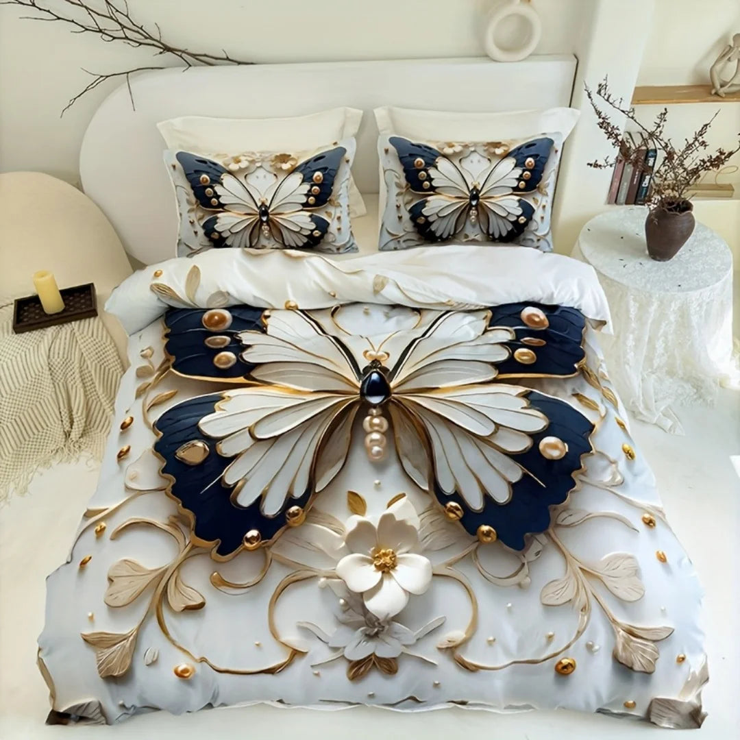 Luxury Bedding Set 3D Printing Butterflies 2-3 Piece Set (No Core) Suitable for Bedroom Duvet Cover Set Gift Halloween HomeDecor