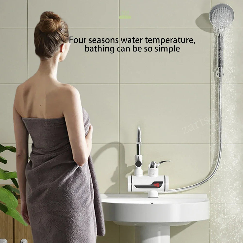 3000W Electric Kitchen Water Heater Tap Instant Hot Water Faucet Heater Cold Heating Faucet Tankless Instantaneous Water Heater