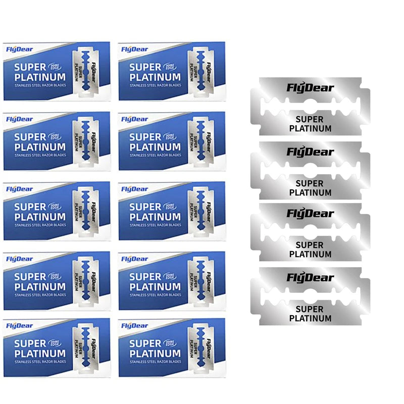 Lames de rasoir à double tranchant, outil de barbier professionnel en acier inoxydable