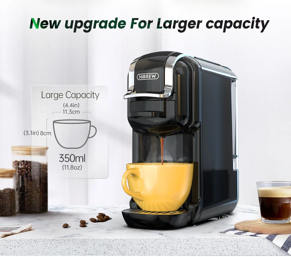 HiBREW Multiple Capsule Coffee Machine, Hot/Cold Dolce Gusto Milk Nespresso Capsule ESE Pod Ground Coffee Cafeteria 20Bar 5 in 1