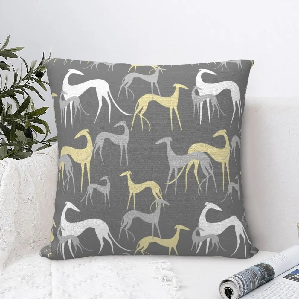 Custom Cute Whippet Greyhound Pillow Case Decor Home Hound Dog Luxury Cushion Cover Car Pillowcase