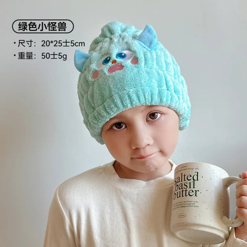 Dry Hair Hat Children Coral Velvet Cartoon Shower Cap Rabbit Ear Dry Hair Hat Wholesale Adult Female Dry Hair Towel
