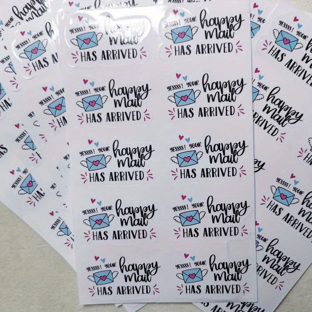 1.9inch Happy Mail Funny Small Shop Stickers Thank You Sticker Mail Packaging Sticker for Small Business 100pcs