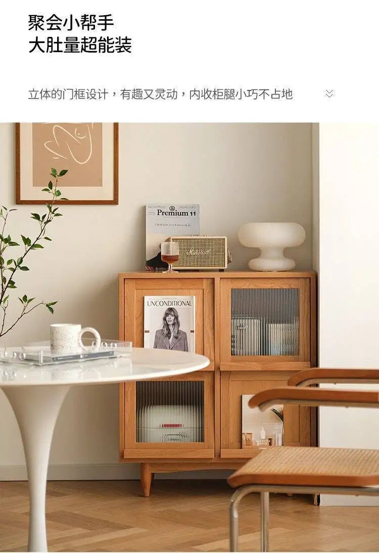 Buffet de Style japonais, armoire de rangement en bois massif, vitrine nordique pour salon, petit canapé