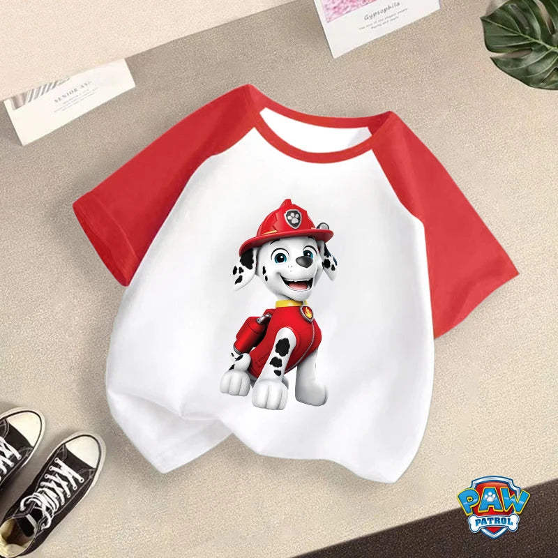 PAW Patrol T-shirt Children Clothing Chase Skye Cartoon Anime Short Sleeve Boy Girl Kawaii Fashion Tee Cute Kid Home Clothes Top