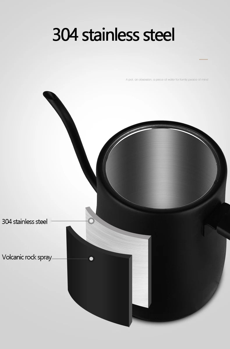 Electric Kettle 800ml Gooseneck Hand Brew Coffee Pot Thermo Pot 304 Stainless Steel Teapot Smart Temperature-Control Water Jug