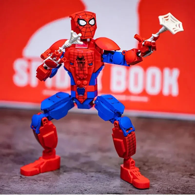 Marvel Captain America  Iron Man Venom Wolverine Thor Black Panther Thanos Doll Mecha Man Doll Building Block Assembly Toy Model