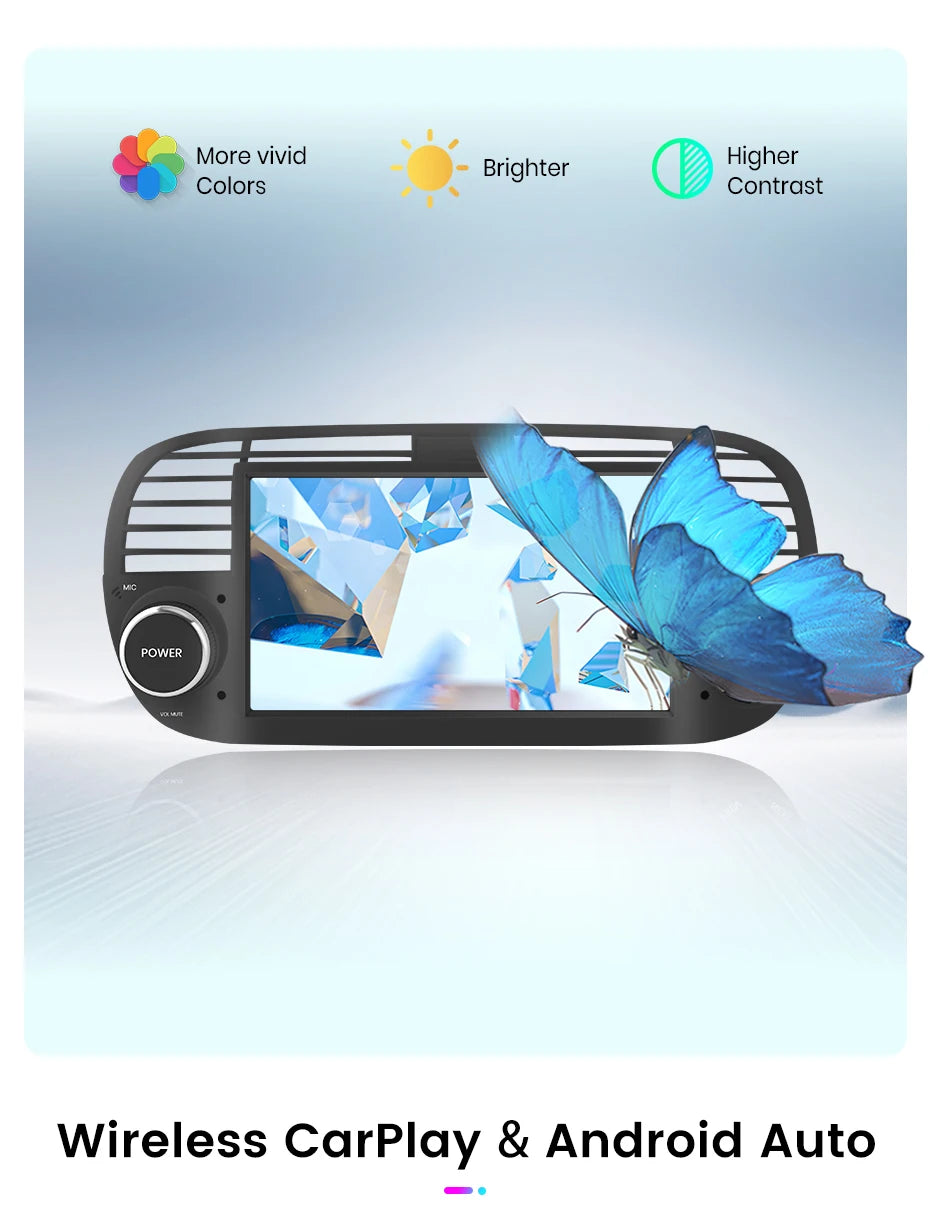 Junsun Android13 Car Radio For FIAT 500 500C Abarth 2007-2015 Car Smart Systems For Apple Carplay FM GPS SWC BT