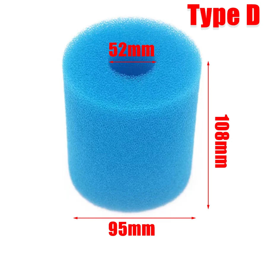3pcs Blue Filter Sponge For Intex Type I/II/VI/D Washable Swimming Pool Filter Sponge Reusable Foam Cleaner Tub Filter Parts